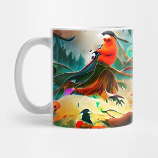 Birds on Trees Halloween Art Mug